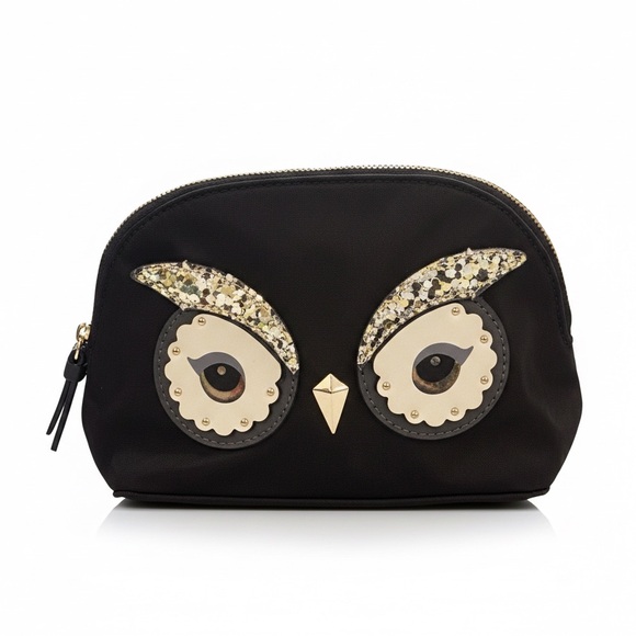 Kate Spade Marcy Owl Nylon Cosmetic Bag Novelty Pouch EUC - Picture 2 of 10